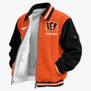 Cincinnati Bengals Personalized Corduroy Bomber Jacket AMCCLG001959
