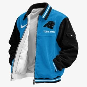 Carolina Panthers Personalized Corduroy Bomber Jacket AMCCLG001941