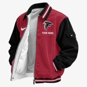 Atlanta Falcons Personalized Corduroy Bomber Jacket AMCCLG001914