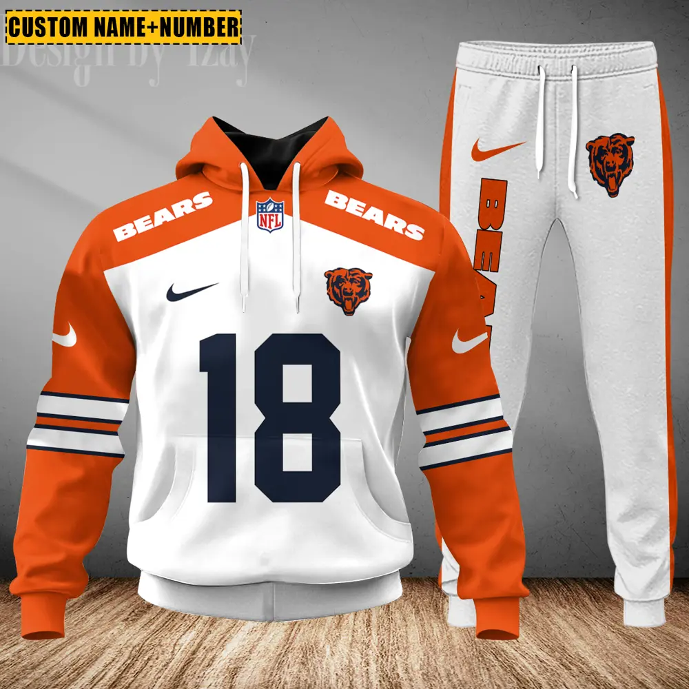 Chicago Bears Custom Any Name Combo Hoodie and Sweatpants AMCCLG002401