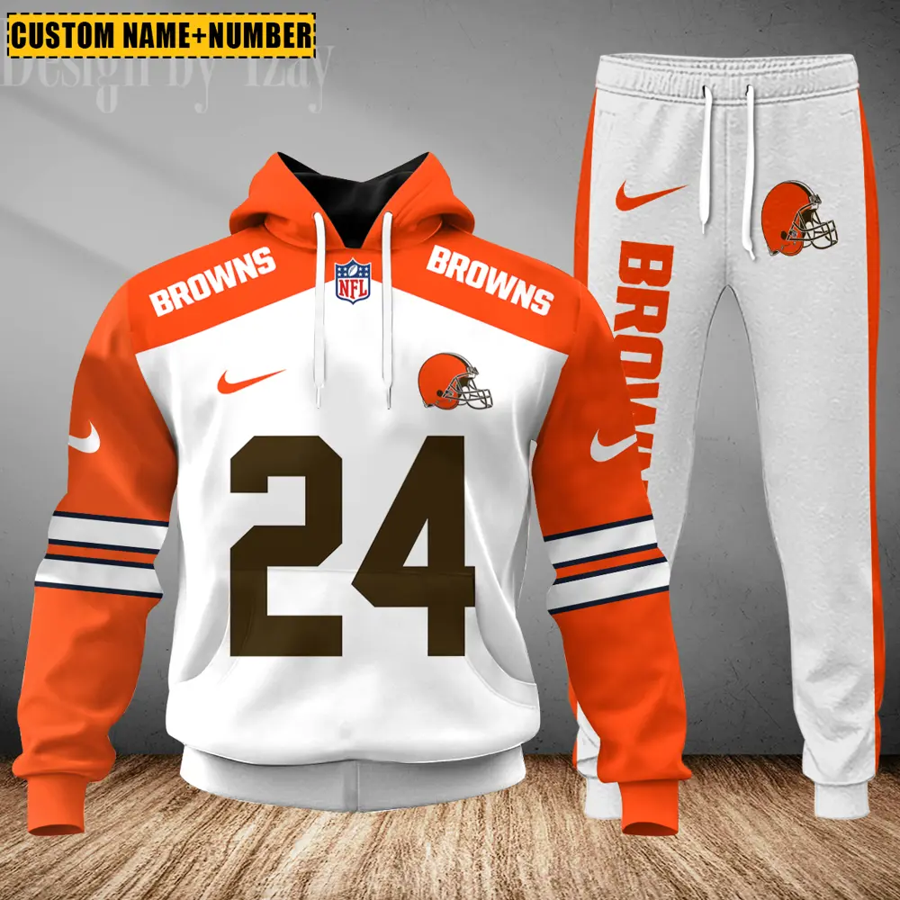 Cleveland Browns Custom Any Name Combo Hoodie and Sweatpants AMCCLG002403