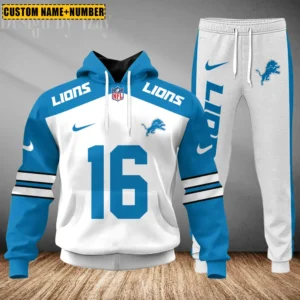 Detroit Lions Custom Any Name Combo Hoodie and Sweatpants AMCCLG002406