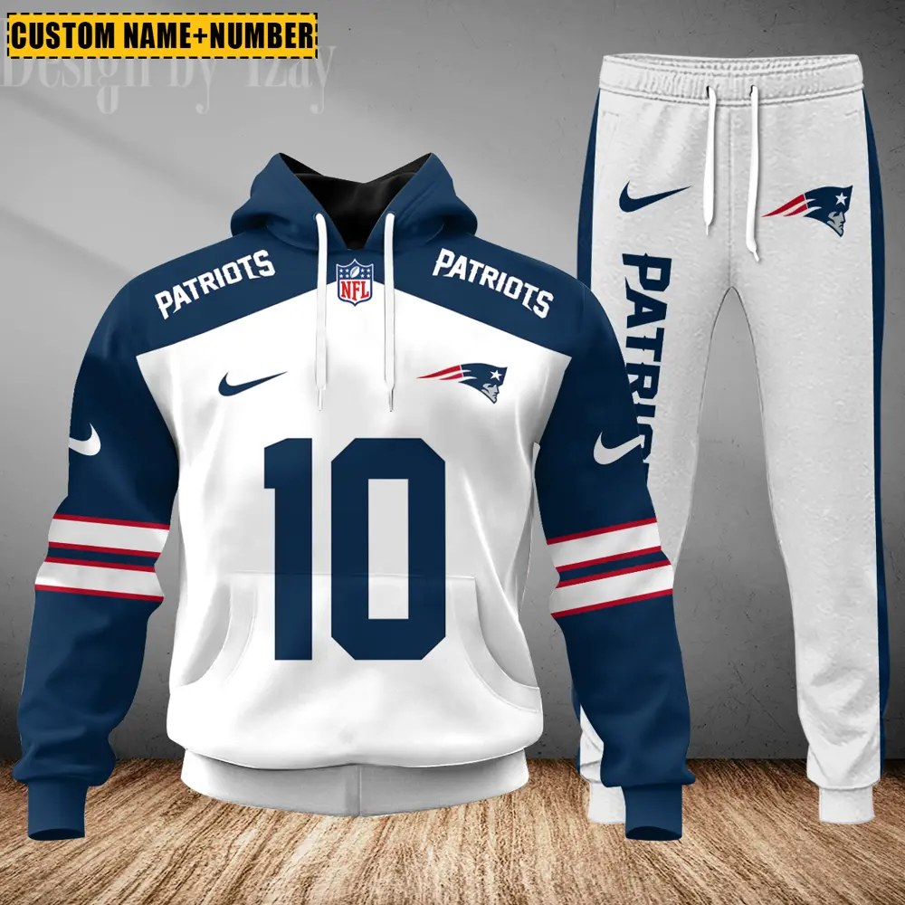 New England Patriots Custom Any Name Combo Hoodie and Sweatpants AMCCLG002417