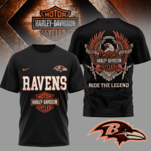 Baltimore Ravens | Premium NFL 122 Year Harley Davidson 3D Shirt AMCCLG002475