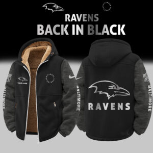 Baltimore Ravens Customized Any Name Zip-Up Velvet Jacket Gift for Fans AMCCLG002507