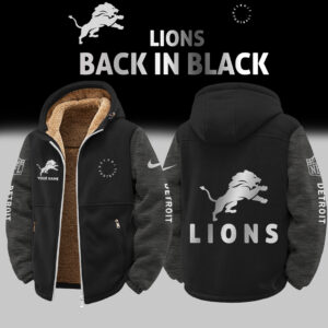 Detroit Lions Customized Any Name Zip-Up Velvet Jacket Gift for Fans AMCCLG002499