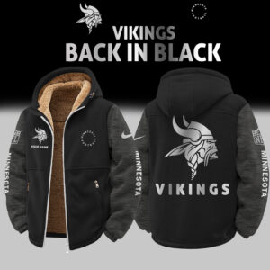 Minnesota Vikings Customized Any Name Zip-Up Velvet Jacket Gift for Fans AMCCLG002516