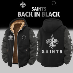 New Orleans Saints Customized Any Name Zip-Up Velvet Jacket Gift for Fans AMCCLG002520
