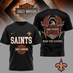 New Orleans Saints | Premium NFL 122 Year Harley Davidson 3D Shirt AMCCLG002491