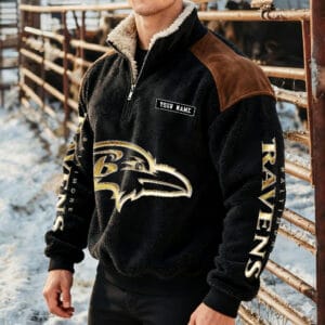 Baltimore Ravens Premium Sherpa Sweatshirt Custom Any Name AMCCLG002253
