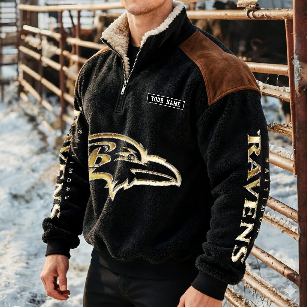 Baltimore Ravens Premium Sherpa Sweatshirt Custom Any Name AMCCLG002253