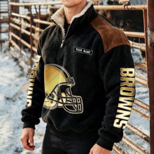 Cleveland Browns Premium Sherpa Sweatshirt Custom Any Name AMCCLG002263
