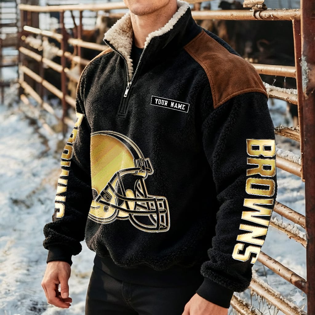 Cleveland Browns Premium Sherpa Sweatshirt Custom Any Name AMCCLG002263