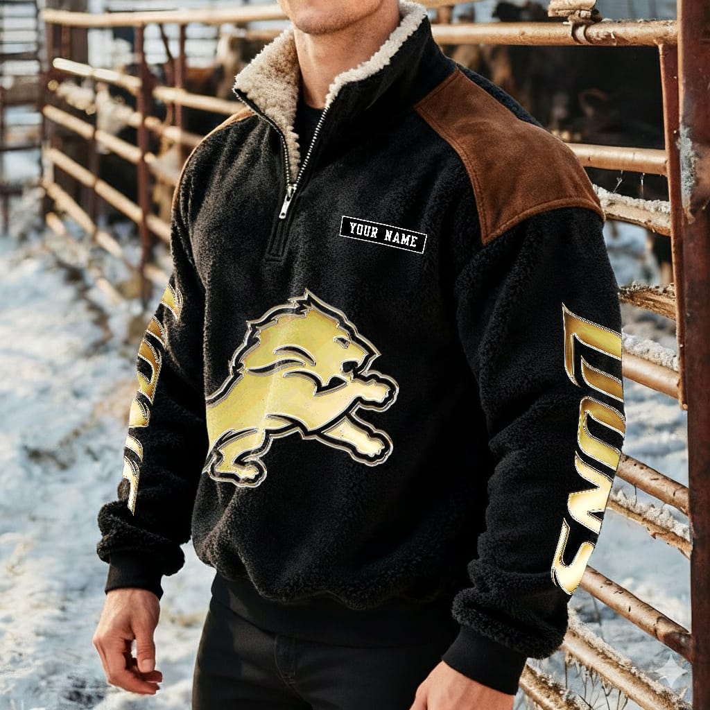 Detroit Lions Premium Sherpa Sweatshirt Custom Any Name AMCCLG002269
