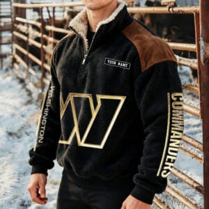 Washington Commanders Premium Sherpa Sweatshirt Custom Any Name AMCCLG002311