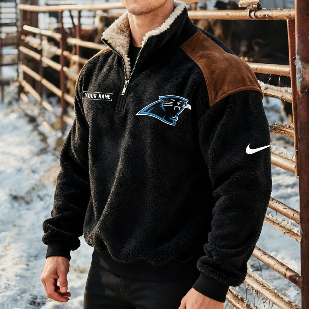 Carolina Panthers Premium Sherpa Sweatshirt Custom Any Name AMCCLG002258