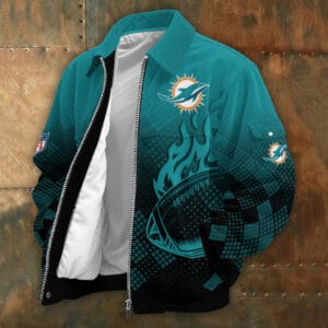 Miami Dolphins Personalized Corduroy Bomber Jacket AMCCLG002075
