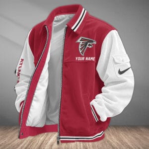 Atlanta Falcons Personalized Corduroy Bomber Jacket AMCCLG001916