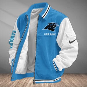 Carolina Panthers Personalized Corduroy Bomber Jacket AMCCLG001943