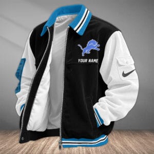 Detroit Lions Personalized Corduroy Bomber Jacket AMCCLG001997