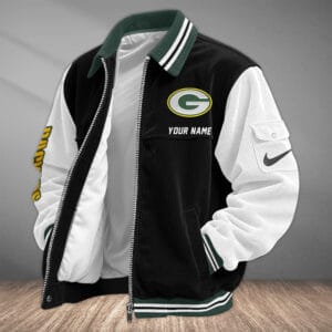 Green Bay Packers Personalized Corduroy Bomber Jacket AMCCLG002006