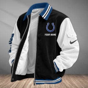 Indianapolis Colts Personalized Corduroy Bomber Jacket AMCCLG002023