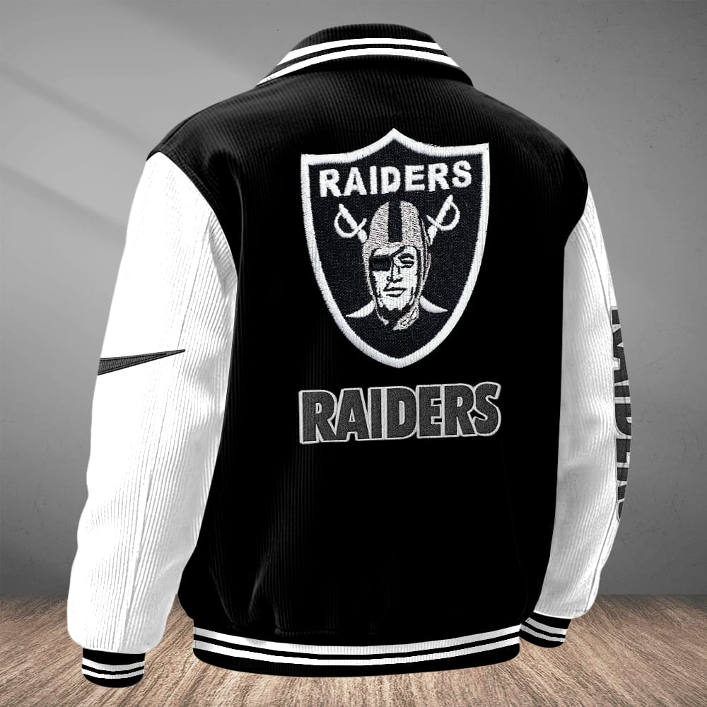 Las Vegas Raiders Personalized Corduroy Bomber Jacket AMCCLG002050 - Image 2