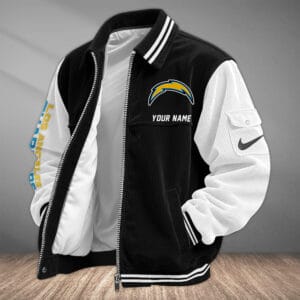Los Angeles Chargers Personalized Corduroy Bomber Jacket AMCCLG002059