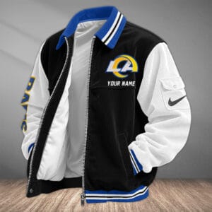 Los Angeles Rams Personalized Corduroy Bomber Jacket AMCCLG002067