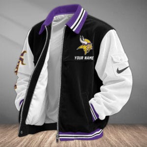 Minnesota Vikings Personalized Corduroy Bomber Jacket AMCCLG002085
