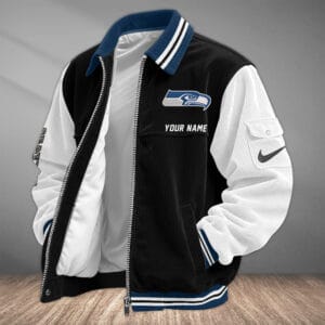 Seattle Seahawks Personalized Corduroy Bomber Jacket AMCCLG002156
