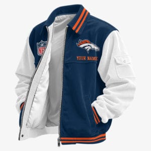 Denver Broncos Personalized Corduroy Bomber Jacket AMCCLG001989