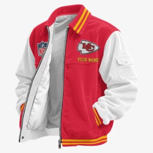 Kansas City Chiefs Personalized Corduroy Bomber Jacket AMCCLG002042