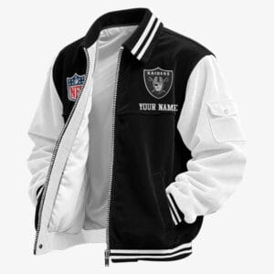 Las Vegas Raiders Personalized Corduroy Bomber Jacket AMCCLG002051