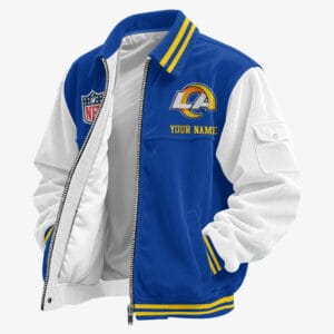 Los Angeles Rams Personalized Corduroy Bomber Jacket AMCCLG002068