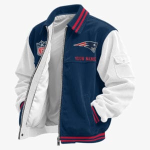 New England Patriots Personalized Corduroy Bomber Jacket AMCCLG002095