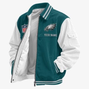 Philadelphia Eagles Personalized Corduroy Bomber Jacket AMCCLG002131