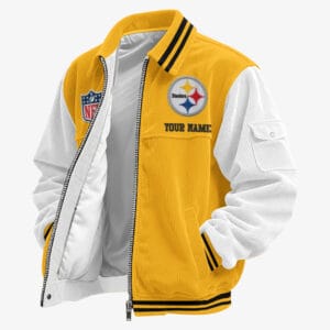 Pittsburgh Steelers Personalized Corduroy Bomber Jacket AMCCLG002140