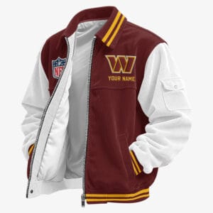 Washington Commanders Personalized Corduroy Bomber Jacket AMCCLG002182