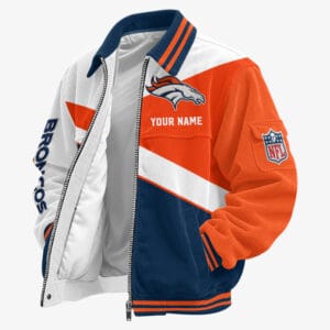 Denver Broncos Personalized Corduroy Bomber Jacket AMCCLG001990