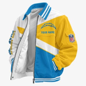 Los Angeles Chargers Personalized Corduroy Bomber Jacket AMCCLG002061