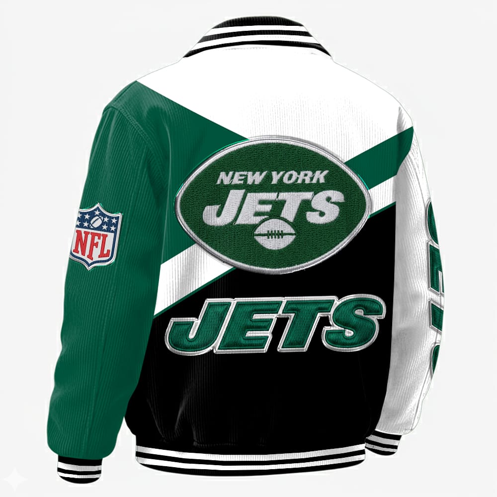 New York Jets Personalized Corduroy Bomber Jacket AMCCLG002123 - Image 2