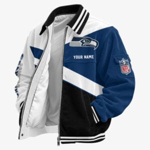 Seattle Seahawks Personalized Corduroy Bomber Jacket AMCCLG002158