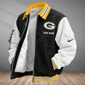 Green Bay Packers Personalized Corduroy Bomber Jacket AMCCLG002009