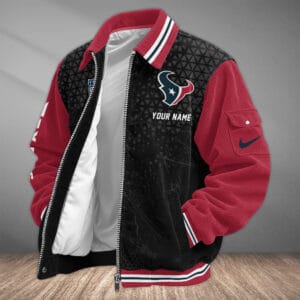 Houston Texans Personalized Corduroy Bomber Jacket AMCCLG002017