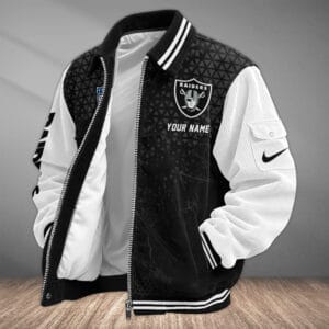 Las Vegas Raiders Personalized Corduroy Bomber Jacket AMCCLG002053