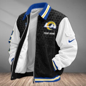 Los Angeles Rams Personalized Corduroy Bomber Jacket AMCCLG002070