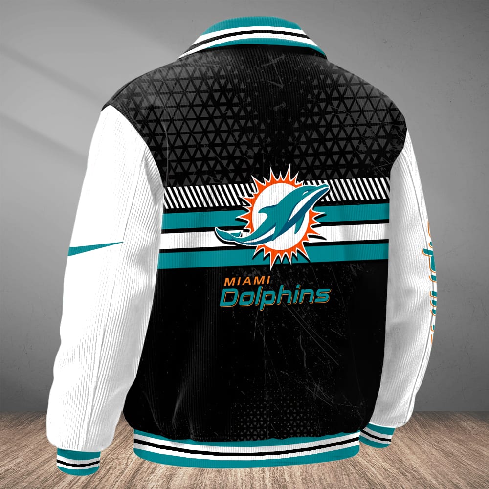 Miami Dolphins Personalized Corduroy Bomber Jacket AMCCLG002079 - Image 2