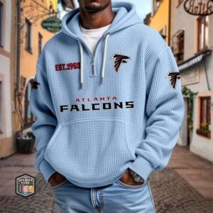 Atlanta Falcons | Premium NFL Waffle Zipper Long Sleeve Hooded Sweatshirt AMCCLG002321