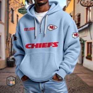 Kansas City Chiefs | Premium NFL Waffle Zipper Long Sleeve Hooded Sweatshirt AMCCLG002335